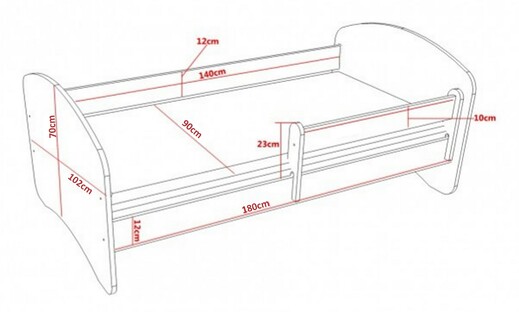 Rozměry dětské postele 180 x 90